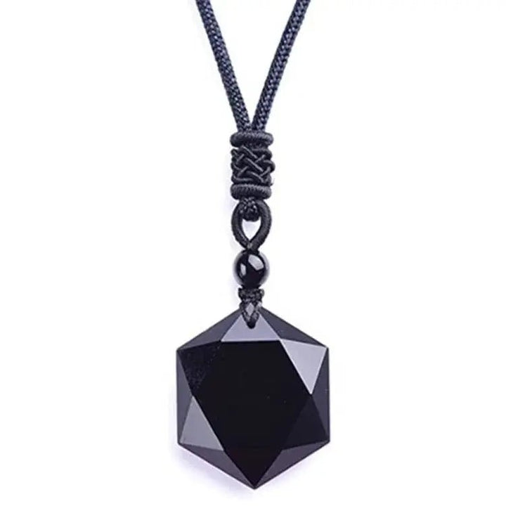 Black Obsidian Hexagon Necklace for Self Growth & Protection Yiwu Shanmei Jane