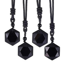 Black Obsidian Hexagon Necklace for Self Growth & Protection Yiwu Shanmei Jane