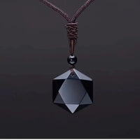 Black Obsidian Hexagon Necklace for Self Growth & Protection Yiwu Shanmei Jane