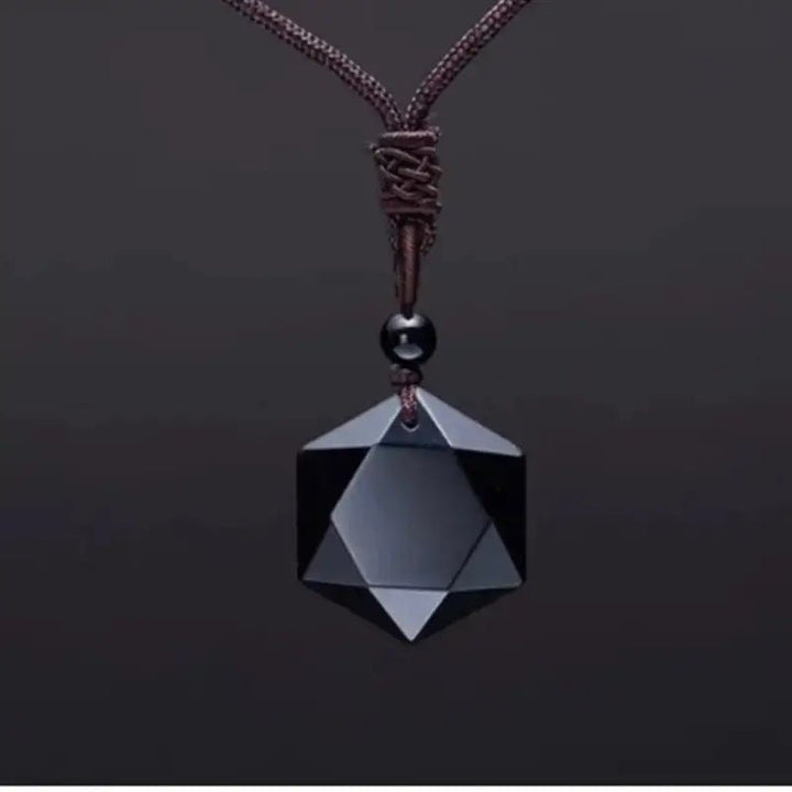 Black Obsidian Hexagon Necklace for Self Growth & Protection Yiwu Shanmei Jane