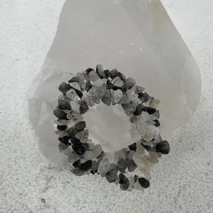 Rutilated Quartz Chip Bracelet for Spiritual Growth & Protection Yiwu Shanmei Jane