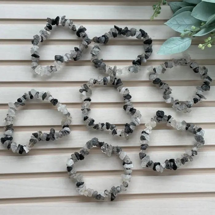 Rutilated Quartz Chip Bracelet for Spiritual Growth & Protection Yiwu Shanmei Jane