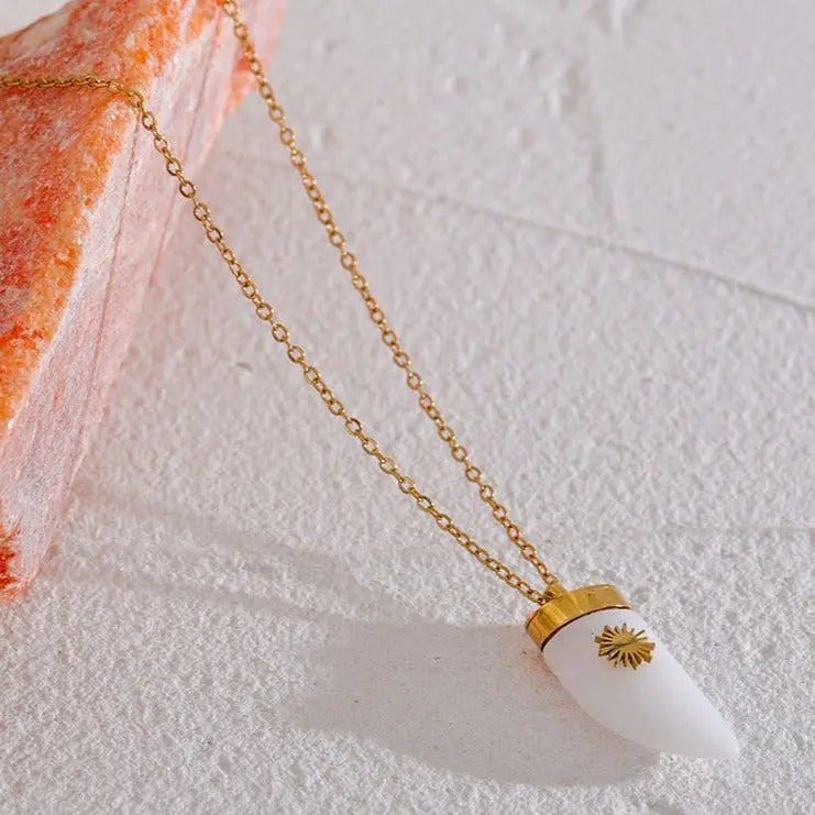 White Agate (Hakik) Necklace for Abundance Yiwu Jinyou VIMI