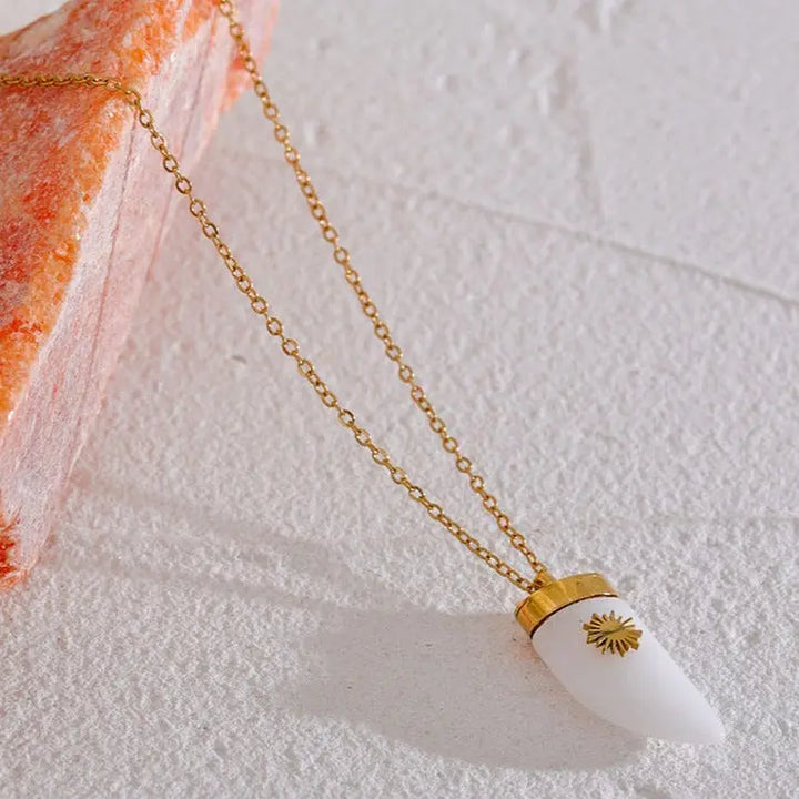 White Agate (Hakik) Necklace for Abundance Yiwu Jinyou VIMI