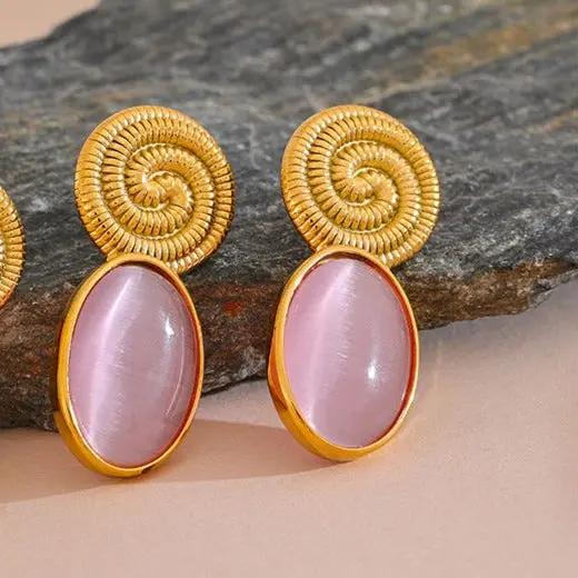 Cat's Eye Earrings for Abundance  by Raw Spiritual