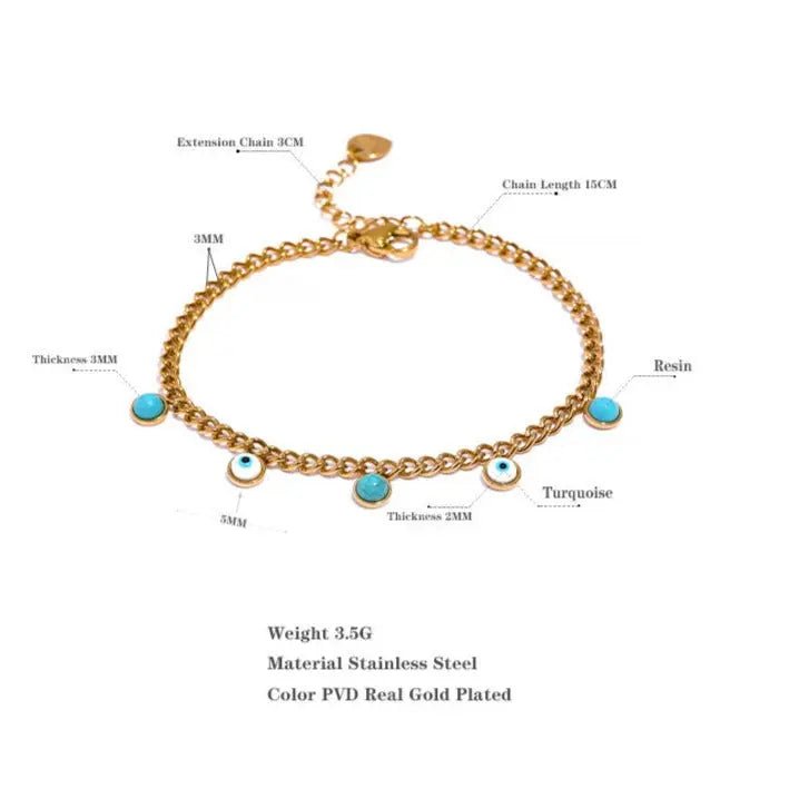 Turquoise with Evil Eye Nazar Bracelet for Protection & Spiritual Growth Yiwu Jinyou VIMI