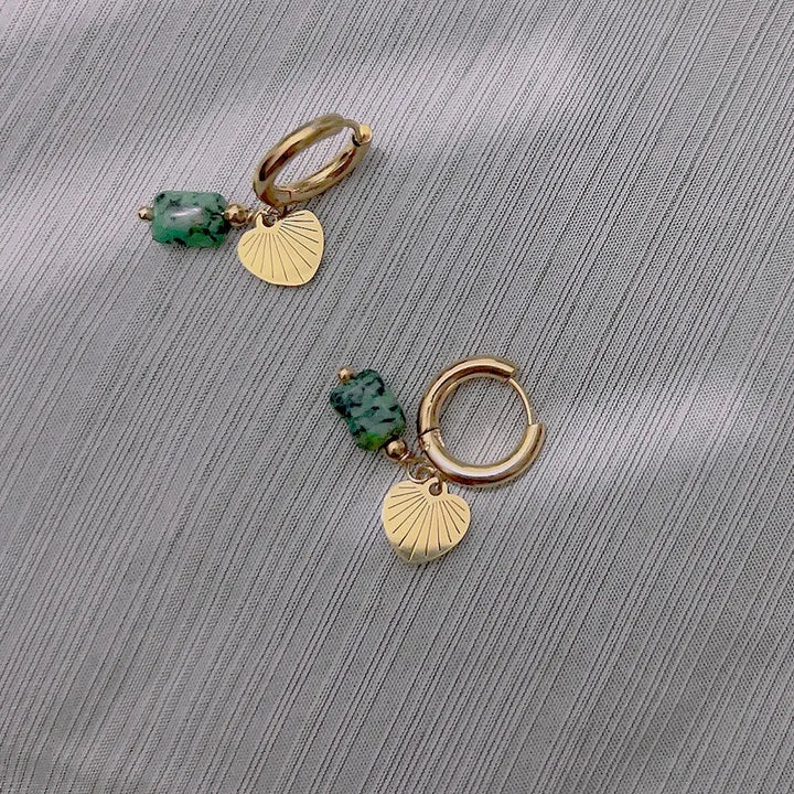 Dalmation Jasper Earrings in Stainless Steel for Protection & Confidence Yiwu Shanmei Jane