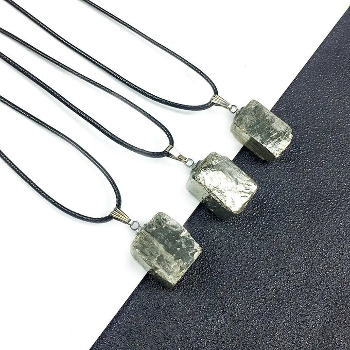 Pyrite Raw Pendant Necklace for Abundance, Prosperity & Wealth Yiwu Shanmei Jane