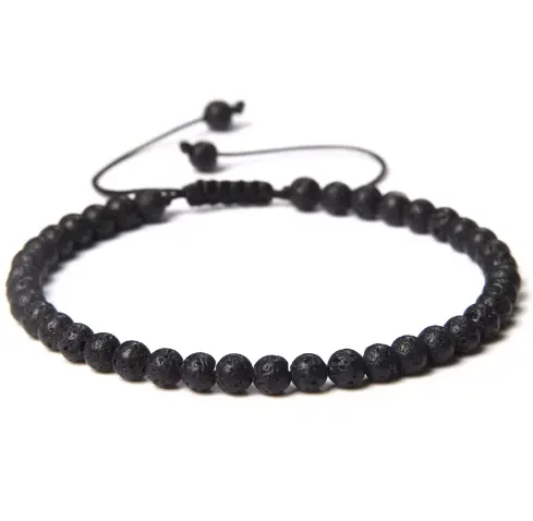 Lava Stone Thread Bracelet for Grounding  by Raw Spiritual