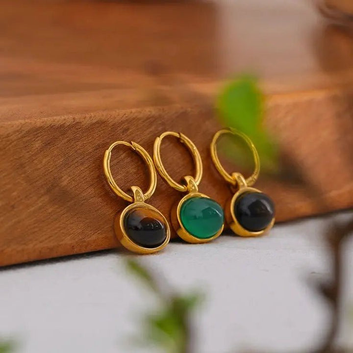 Green Agate (Aqeek) Earrings for Growth & Prosperity Yiwu Jinyou VIMI