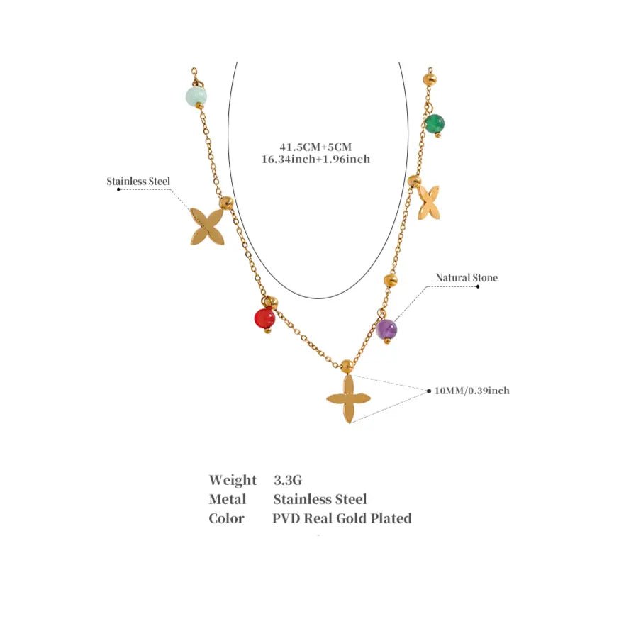 Amethyst, Aventurine, Aquamarine & Carnelian Necklace Yiwu Jinyou VIMI
