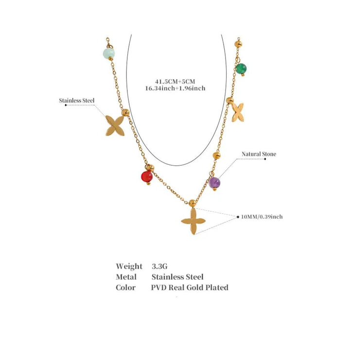 Amethyst, Aventurine, Aquamarine & Carnelian Necklace Yiwu Jinyou VIMI