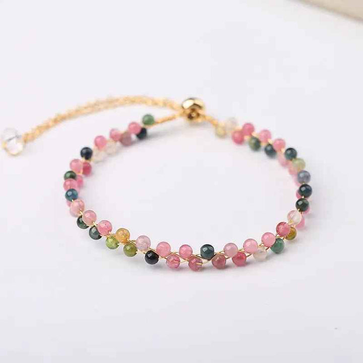 Pink Tourmaline Wired Bracelet for Love, Joy & Compassion