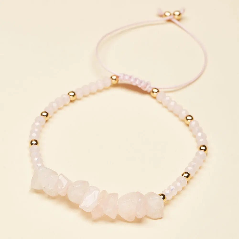 Rose Quartz Chip Adjustable Bracelet for Love & Relationships Yiwu Shanmei Jane