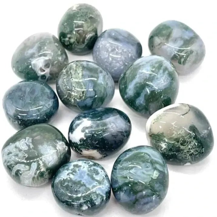 Moss Agate (Haqik) Tumbled Stones (Set of 4) Yiwu Shanmei Jane