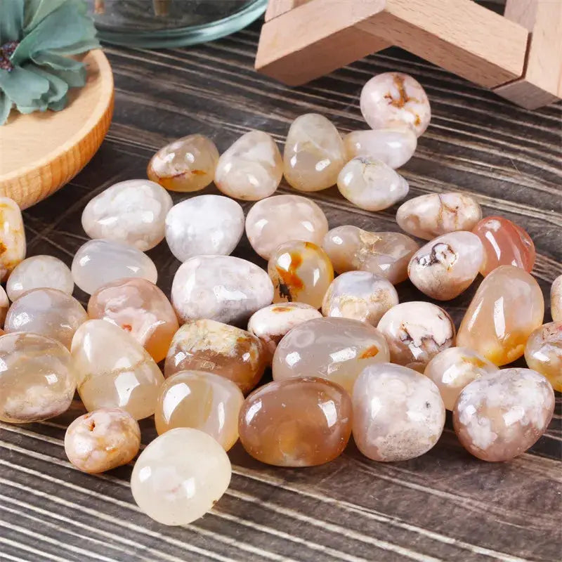 Cherry Agate (Haqik) Tumbled Stones (Set of 4)  by Raw Spiritual