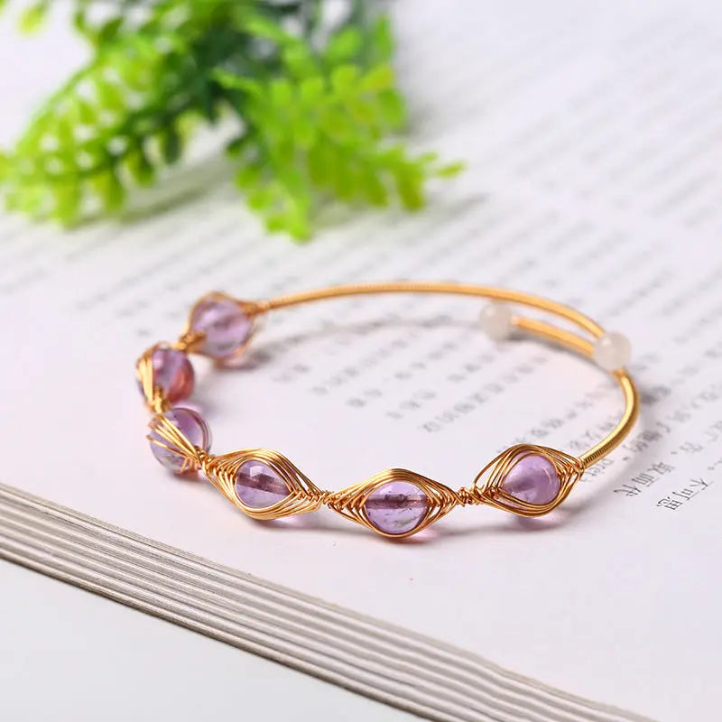Amethyst Wire Bracelet for Healing & Spiritual Awareness Yiwu Shanmei Jane