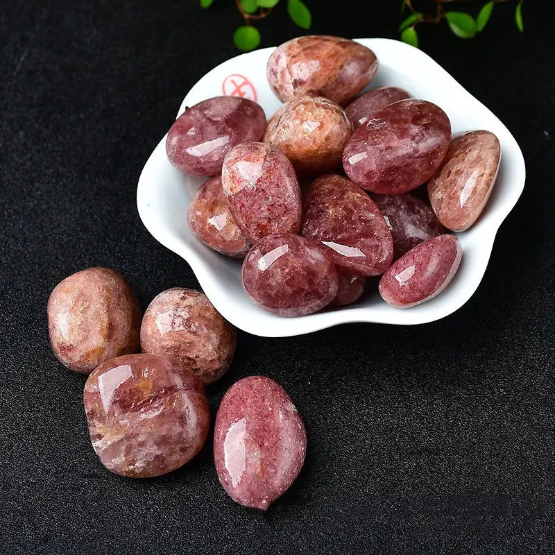 Strawberry Quartz Tumbled Stones (Set of 4)  by Raw Spiritual