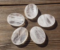 Clear Quartz (Sphatik) Worry Palm Stone - Manifestation & Clarity Yiwu Shanmei Jane