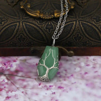 Aventurine Wire Wrapped Pendant Necklace for Abundance & Prosperity Yiwu Shanmei Jane