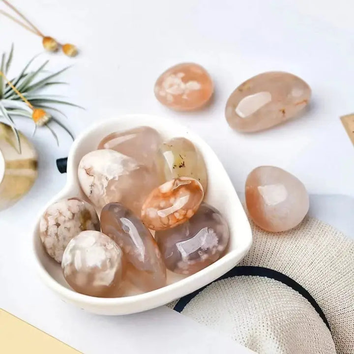 Cherry Agate (Haqik) Tumbled Stones (Set of 4)  by Raw Spiritual