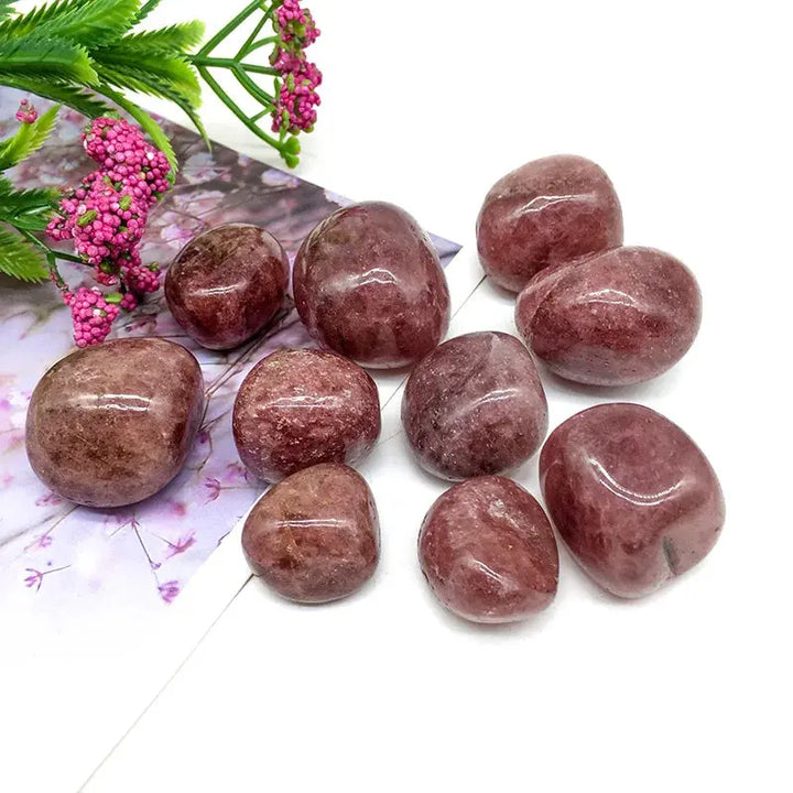 Strawberry Quartz Tumbled Stones (Set of 4)  by Raw Spiritual
