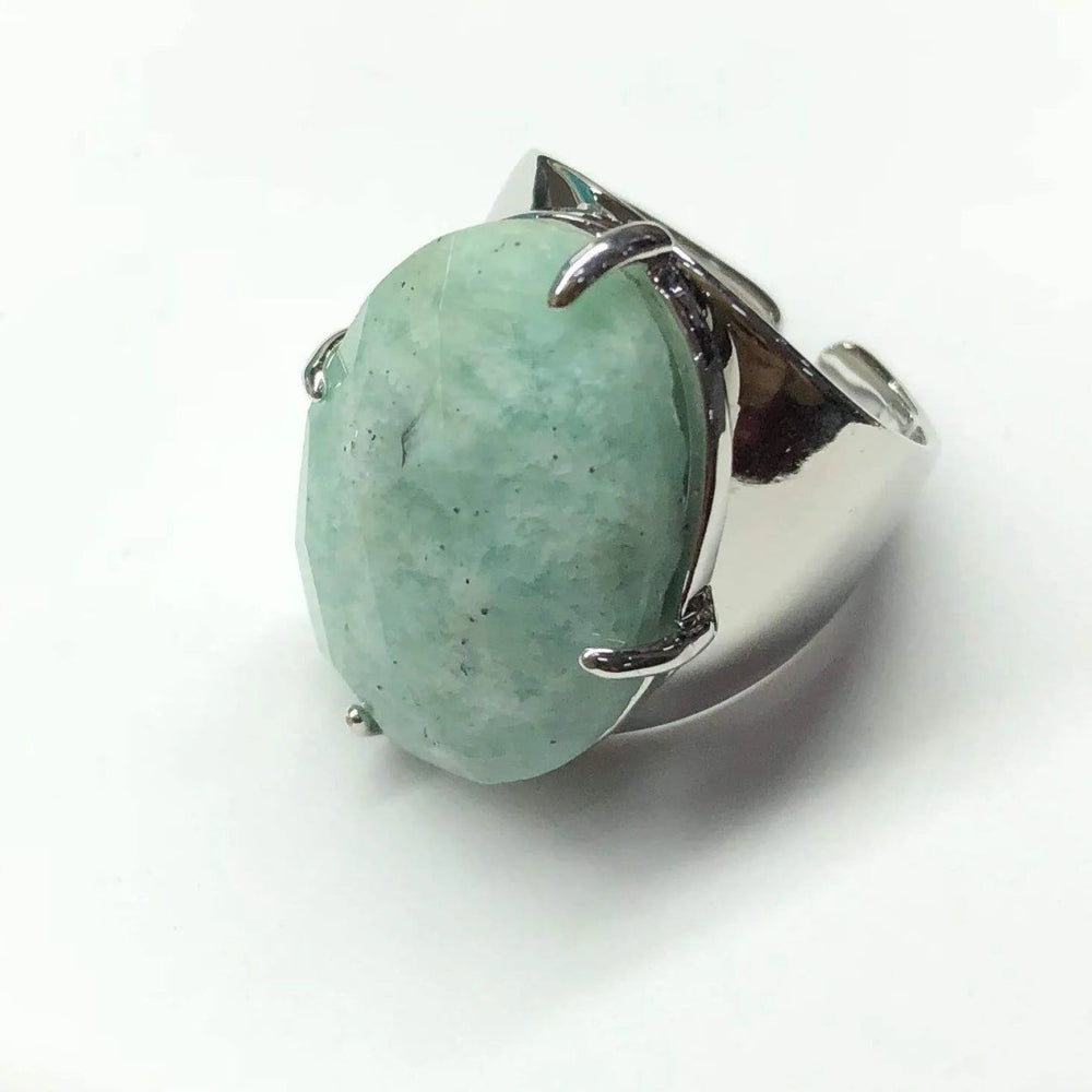 Amazonite Ring for communication, confidence for Men Yiwu Shanmei Jane