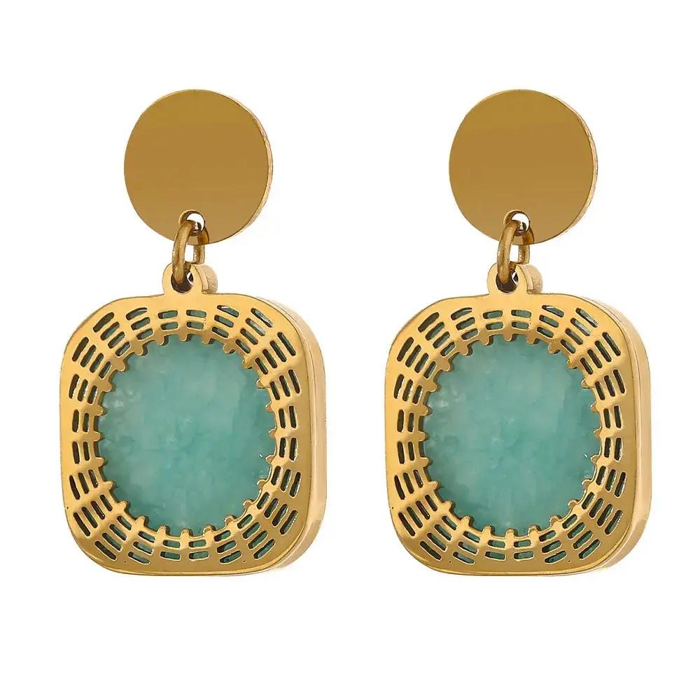 Amazonite "Tianhe" Earrings for Communication & Confidence Yiwu Landy Jewelry Summer WU