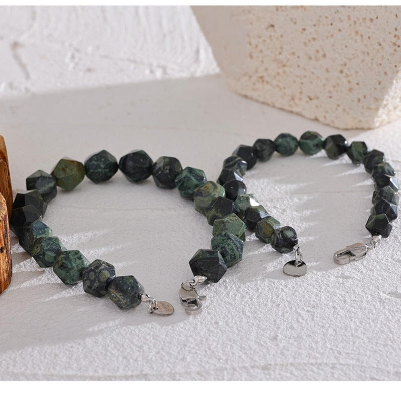 Malachite Facetted Bracelet for Change and Transformation