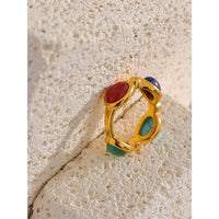 Turquoise, Jade, Agate & Lapis Lazuli Ring Yiwu Landy Jewelry Summer WU