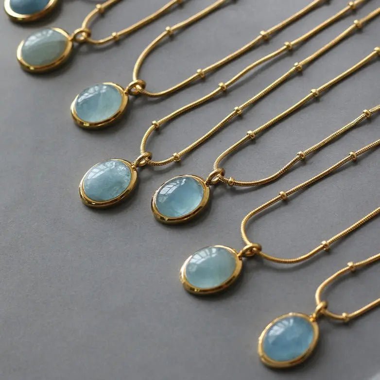 Aquamarine Pendant Necklace for Courage Yiwu Shanmei Jane