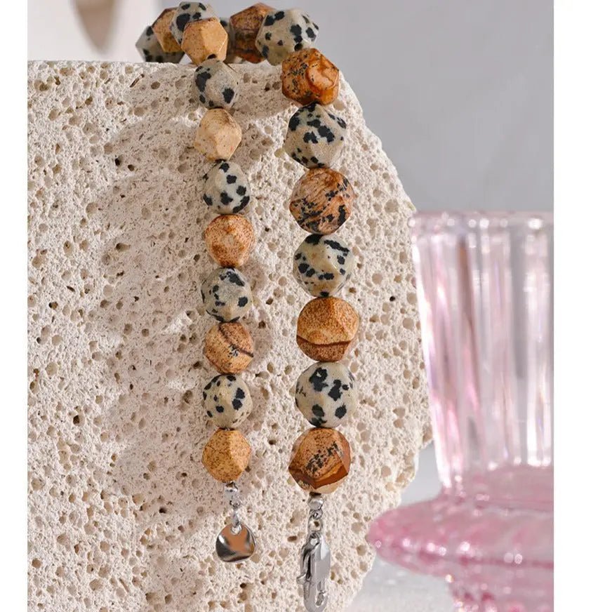 Picture Jasper & Dalmation Jasper Bracelet for Stability & Grounding Yiwu Shanmei Jane