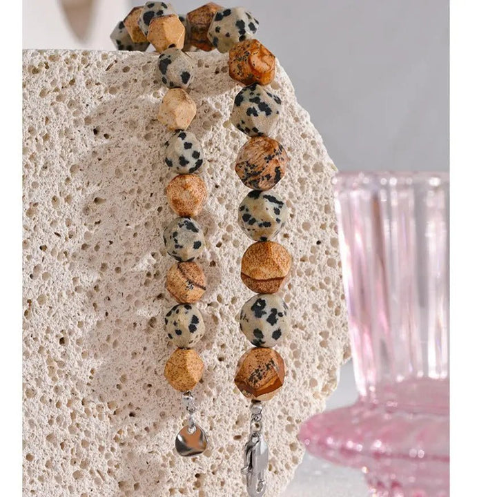Picture Jasper & Dalmation Jasper Bracelet for Stability & Grounding Yiwu Shanmei Jane