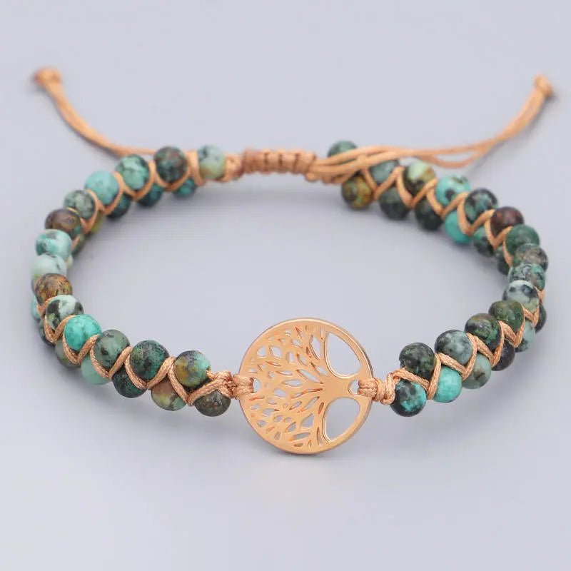 African Turquoise Bracelet with Tree of Life for  Healing & Spiritual Growth Yiwu Shanmei Jane