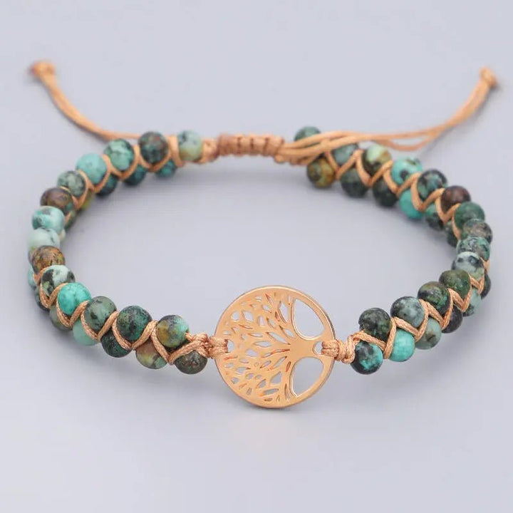 African Turquoise Bracelet with Tree of Life for  Healing & Spiritual Growth Yiwu Shanmei Jane