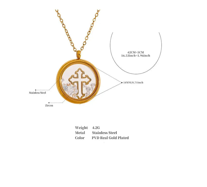 Cross Pendant with Zircon Necklace Yiwu Jinyou VIMI