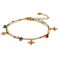 Amethyst, Aventurine, Aquamarine & Carnelian Bracelet Anklet Yiwu Jinyou VIMI