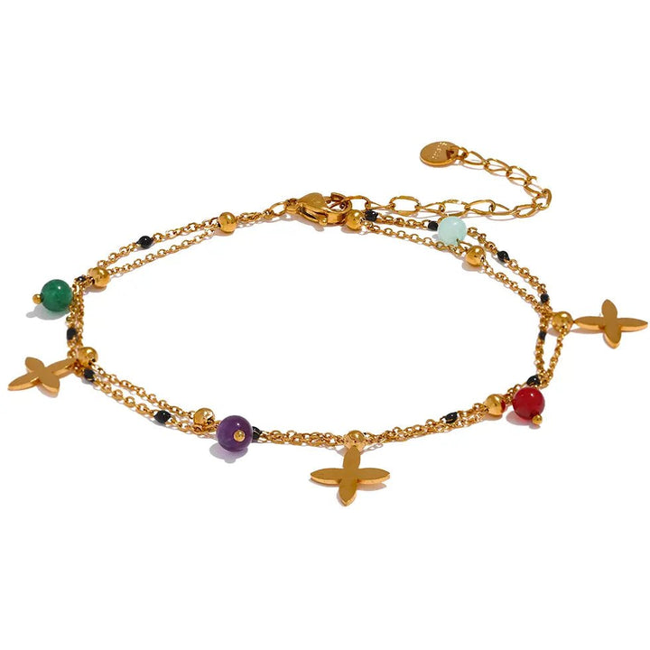 Amethyst, Aventurine, Aquamarine & Carnelian Bracelet Anklet Yiwu Jinyou VIMI