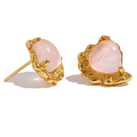 Rose Quartz S925 Silver Earrings for Love & Relationships Yiwu Landy Jewelry Summer WU