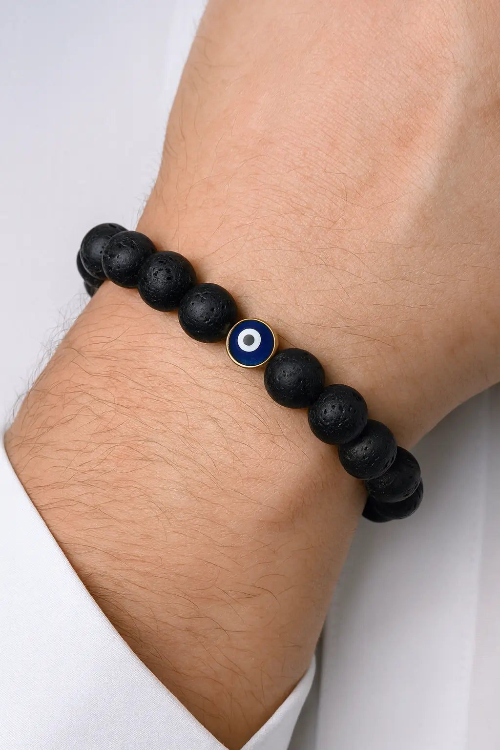 Lava Stone with Evil Eye "Nazar" Bracelet for  Protection Yiwu Shanmei Jane
