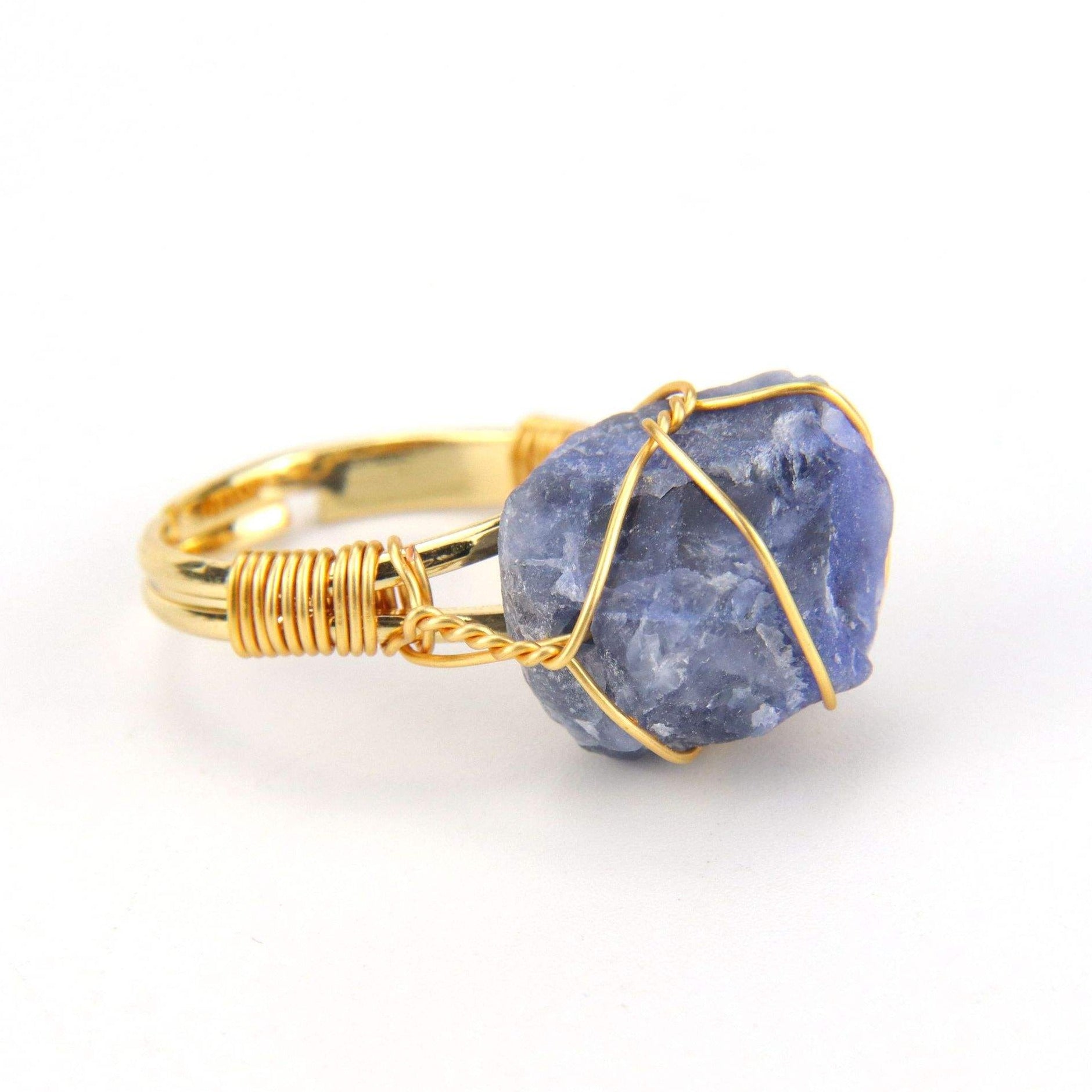 Lapis Lazuli Wire Wrapped Ring for wisdom, self-awareness
