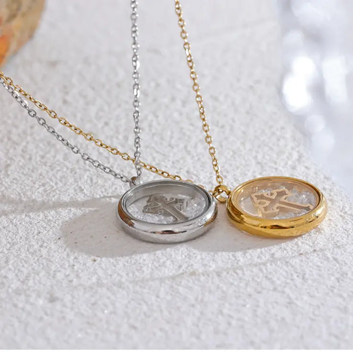 Cross Pendant with Zircon Necklace Yiwu Jinyou VIMI