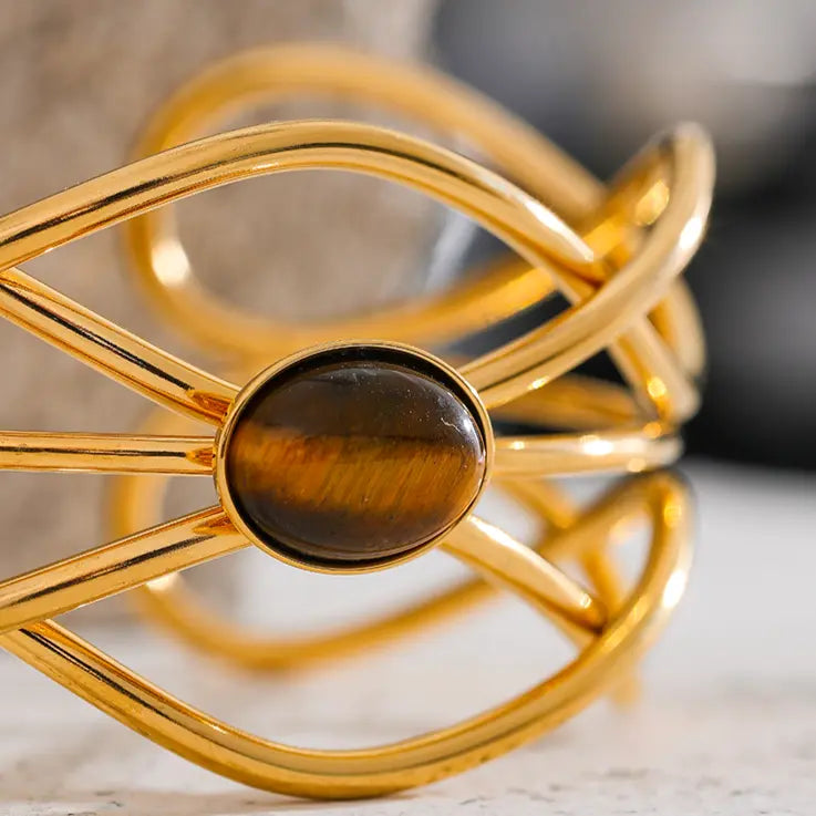 Tiger's Eye Bangle for Protection & Courage Yiwu Jinyou VIMI