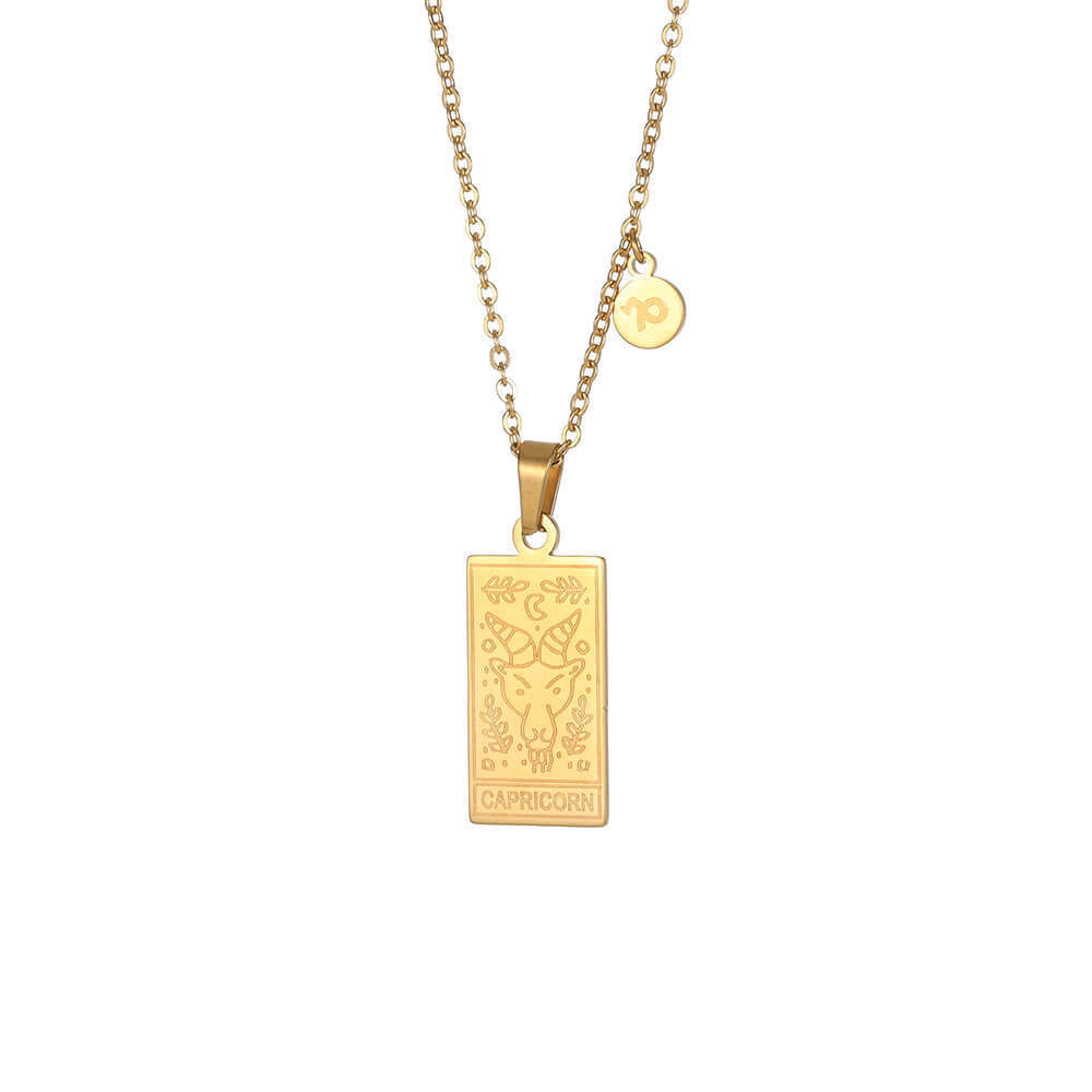 Zodiac Pendant in Stainless Steel 18K Gold Plated