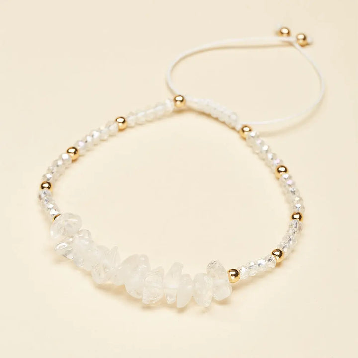 Clear Quartz (Sphatik) Chip Adjustable Bracelet for Clarity & Manifestation Yiwu Shanmei Jane