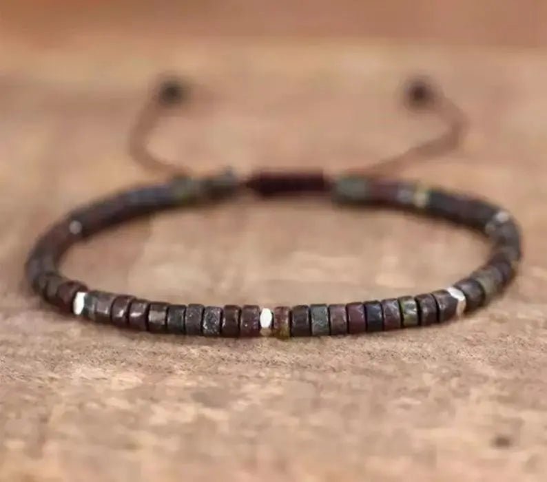 Dragon Blood Stone Braided Bracelet for Courage & Power Yiwu Shanmei Jane