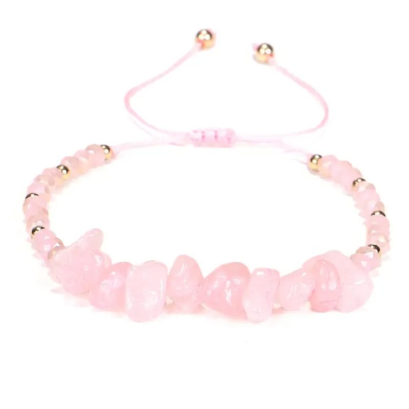 Rose Quartz Chip Adjustable Bracelet for Love & Relationships Yiwu Shanmei Jane