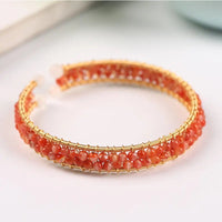 South Red Agate (Hakik) Wired Bracelet for Growth & Prosperity Yiwu Shanmei Jane
