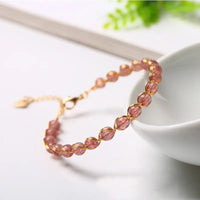 Strawberry Quartz Wire Bracelet for Meditation, Serenity & Wisdom Yiwu Shanmei Jane