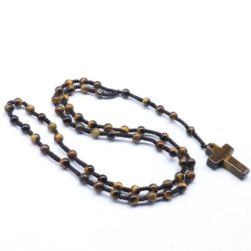 Tiger Eye Rosary Necklace for Protection & Courage Yiwu Shanmei Jane